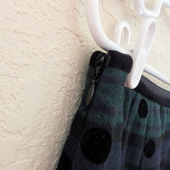 Talbots Wool Plaid Polka Dot Lined Mini Skirt Size 6 Holiday Winter - Picture 7 of 7